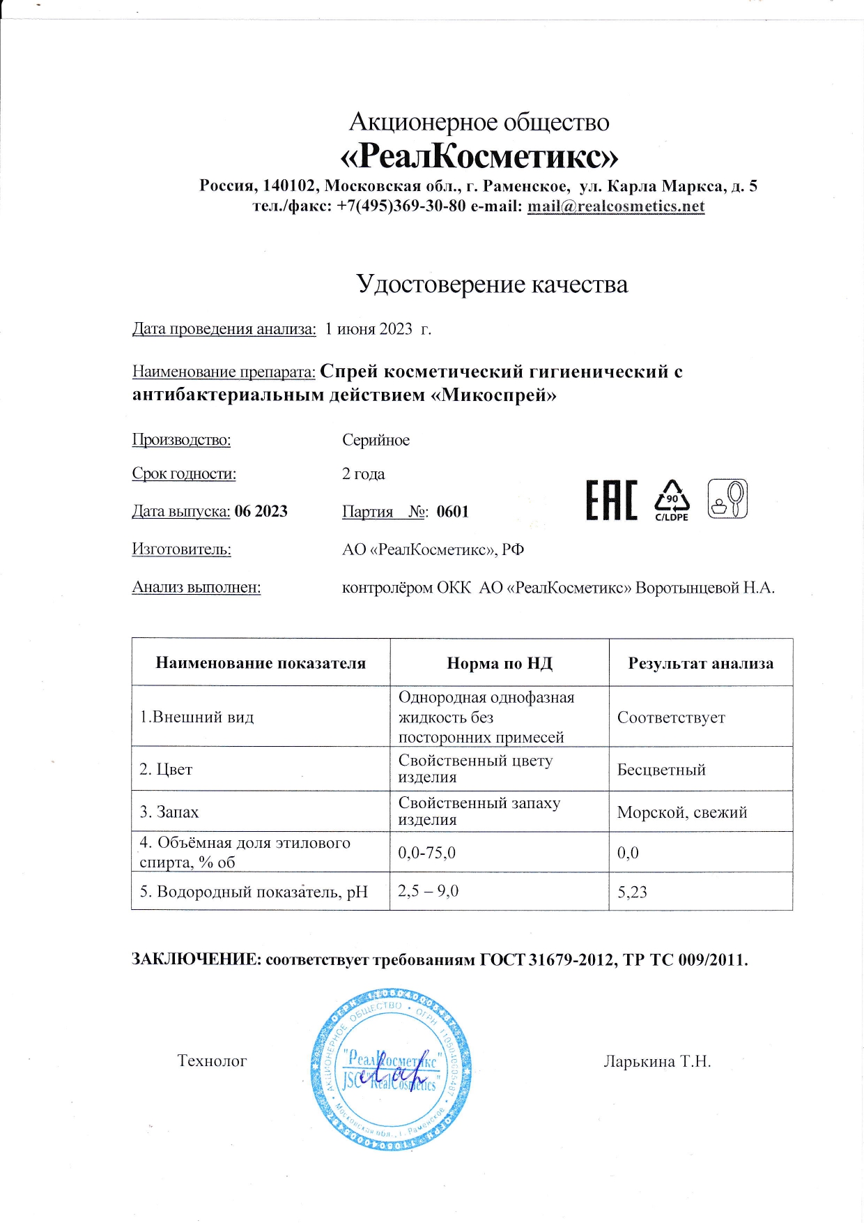 Паспорт №0620230601